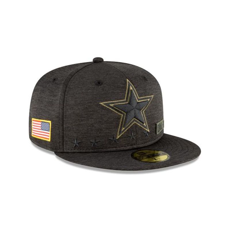 NFL Dallas Cowboys Salute To Service 59Fifty Fitted (TYQ8950) - Black New Era Caps